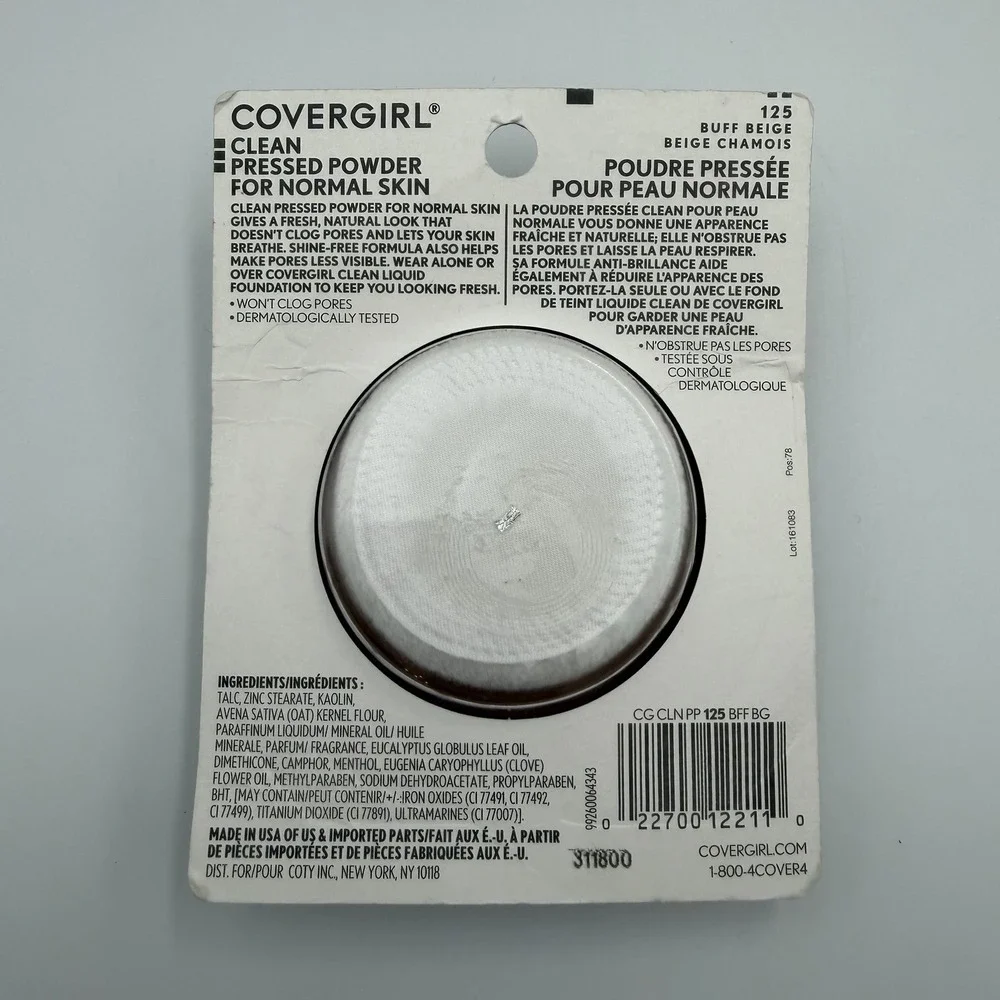 Covergirl Clean Pressed Powder Foundation 125 Buff Beige - Original Talc